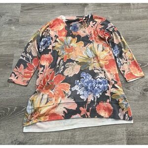 Soft Surroundings Tunic Top‎ XS Pink Floral Beach Vacation